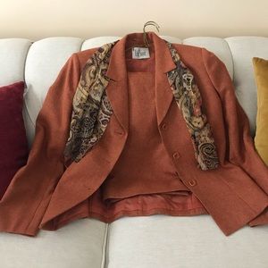 Copper colored 2 piece skirt Le Suit brand suit.